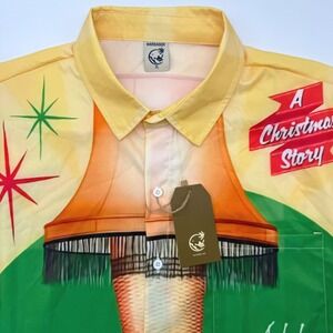 Hardaddy Shirt Men XL Yellow A Christmas Story Leg Lamp Major Award Button Down